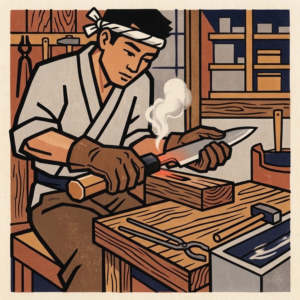 7. E-tsuke & Kigumi (Heated Tang Friction Handle Fitting)